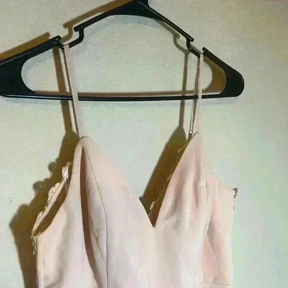 Lulus Romantic Ways Blush Pink Lace Button Back Maxi Dress size medium - Picture 8 of 11